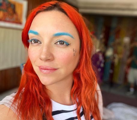 Regina Blandón and her facial tattoo. 